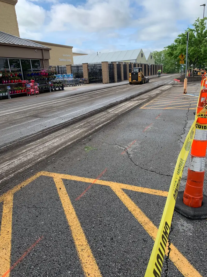 Crack Sealing on a commercial lot in Independence, MO