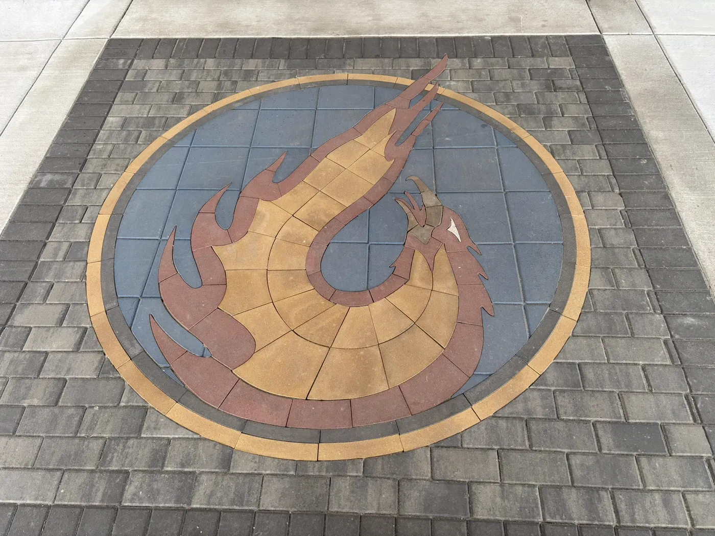 Custom logo paver installation at Prairie Band Casino entrance in Mayetta, Kansas